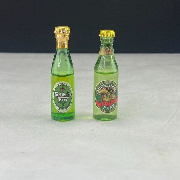 Vintage Carlsberg Beer and Moosehead Beer  3" Bottle Lot of 2 - Picture 1 of 11